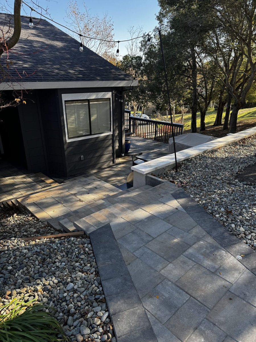 Terraced Hillside Backyard & Outdoor Kitchen